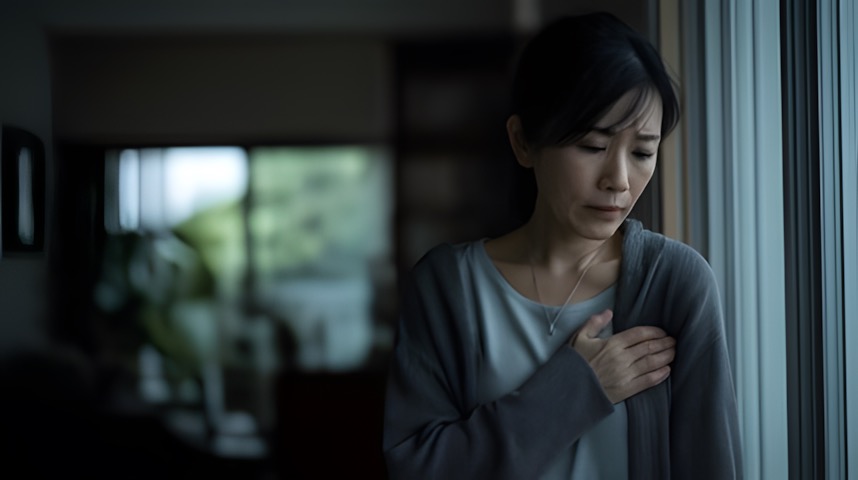 不安を抱える40代女性